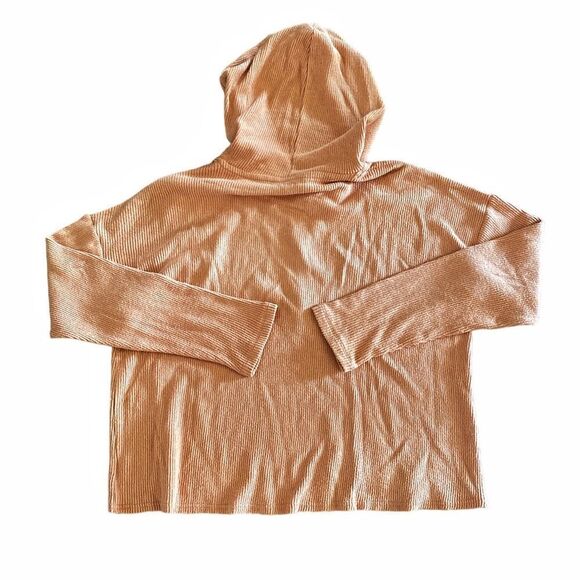 American Eagle Ribbed Hoodie Pullover Super Soft Peach Medium Athleisure - Picture 8 of 11